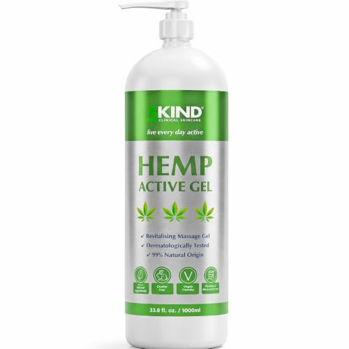 5Kind Hemp Active Gel 1L - Hemp Gel for Refreshing Massage | Infused with Scented Natural Oils & Extracts