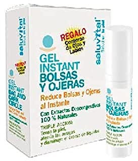 Gel Instant Bolsas y Ojeras Saluvital,100% Extractos Descongestivos naturales + Contorno de ojos y labios Gratis