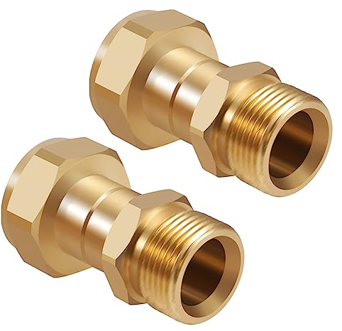 Haudang 2 x Gewinde Hochdruckreiniger Drehgelenk, Drehgelenk Adapter, Knickfreie Pistole ein Schlauchanschluss, Metrische Verdrehsicherung M22, 14 Mm Anschluss, 3000 Psi