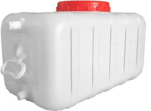 FIXARE Rain Barrels Portable Water Storage Tank Thick Plastic Water Storage Container Tank Emergency Water Barrel Container, with Tap,White (Size : Thickening 300L)