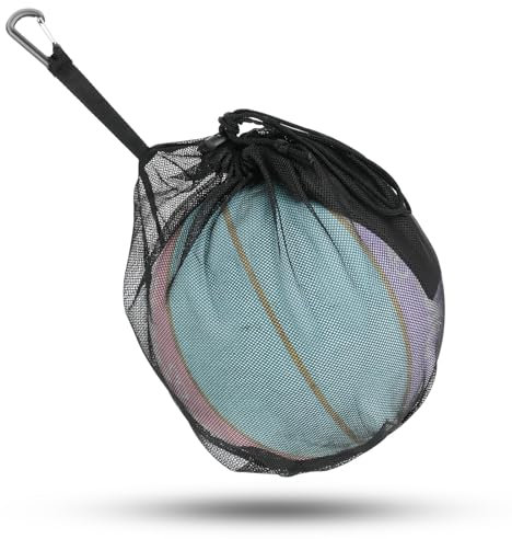 Ymapinc 1 Stück Ballnetz mit Kordelzug Tragbare Fußball Ballsack 1 Ball Umfang 80cm Basketballnetz Volleyball Zubehör für Basketball Tennis Kinder Erwachsene