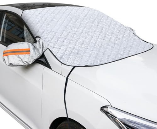 MOCNT Copri Parabrezza Auto 9 Magnetico Copertura Parabrezza Auto Inverno Spesso Telo Anteriore per Parabrezza Antighiaccio Antigelo Protezione Parabrezza con Gancio 145x113cm