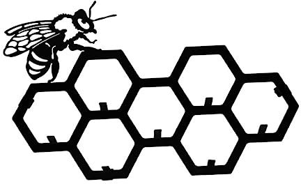 IMIKEYA Iron Beehive Shaped Pierced Wall-mounted Hook 40x4x25 Cm Hollow Iron Punching Storage Hanger Decorative for Household Organization