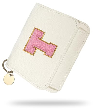 Girls Wallet, Initial Women's Wallets, White Small Wallet for Kids with 5 Card Slots Holder, Personalised Purses Gifts for Girls and Women, Birthday Gift, Christmas Gifts, Travelling Wallets Gift (T)
