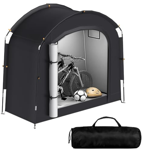 Bike Shed, Bike Storage Outdoor Waterproof Storage Tent, Portable Garden Garage Shelter for 2 Bicycles, Motorcycle, Tools, Toys & Lawn Mower