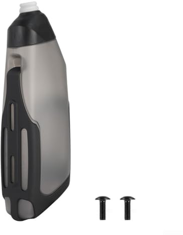 Bouteille d'eau aérodynamique avec cage | 600 ml PP5 pour vélo Aero pour vélo pour cadre avec trous de vis | Kit de support composite en fibre de carbone | Gris (1 pièce)