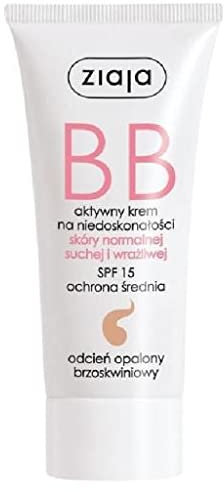 BB Crema activa para las imperfecciones de la piel normal. Tono de melocotón bronceado seco y sensible
