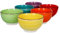MamboCat 6-tlg. Müsli-Schalenset Uni bunt Servier-Schüssel 650 ml Dessert-Schälchen Steingut-Geschirr Eis-Creme Obst-Salat Party-Snacks Frühstücks-Buffet