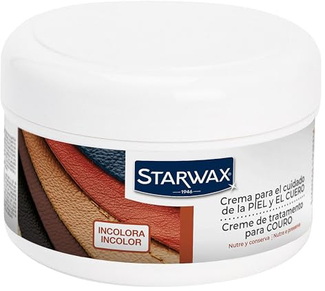 STARWAX Crema per la cura della pelle e del cuoio - Nutre e conserva flessibilità e lucentezza - Con lanolina e olio di zampa di bue - Incolore - Penetra in profondità - Made in France - 150ml