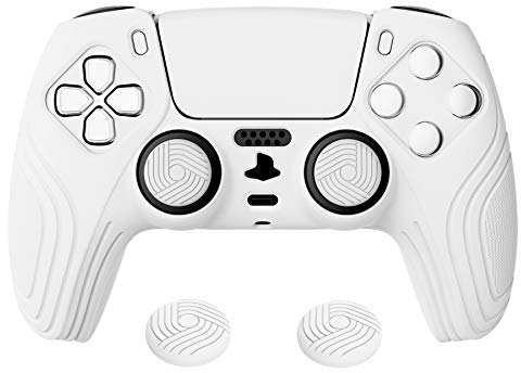 eXtremeRate PlayVital Coque Protection pour ps5 Manette,Housse Silicone avec Capuchon pour ps5 Joystick Controller Cover Skin Antidérapante,Édition Samouraï-