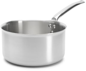 De Buyer - Casserole en inox 3 couches ALCHIMY - 24 cm - Fabriquée en France, Sans PFAS, Maîtrise de la Cuisson, Inox 18/10, Tous Feux + Four, Finition Poli Brossé, Gris