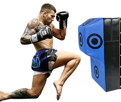 LKZL Punchingsäcke Wandhalterung Uppercut Boxsack, Boxen-Zielausrüstung Wall Focus Stanzpads Kampfboxen Punching Pad für MMA, Muay Thai & Kickboxtraining Standboxsäcke (Color : Blue)