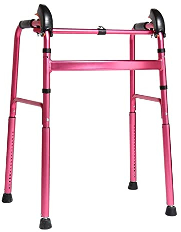 WANWEN Andadores para Personas Mayores Andador Ligero Plegable para Ancianos sin Ruedas, reposabrazos Ajustable para Ancianos (aleación de Aluminio) (Rojo) Little Surprise
