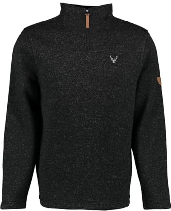 Orbis Herren Fleecepullover Strickfleece Freizeitpullover Troyer hochgeschlossen Wukom, Größe:XL, Farbe:anthrazit
