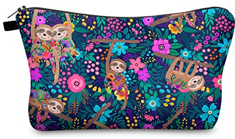 DKDDSSS Trousses à Maquillage, Trousse de Cosmétique, Voyage Pochette de Maquillage, Toilette Organisateur, pour Hommes et Femmes（Motif de Paresseux） Multicolor