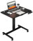 Mobiler Elektrisch höhenverstellbarer Schreibtisch, 80 * 60cm Stehpult mit Rädern, Mobiler Laptop-Schreibtisch Rollwagen Ergonomischer Tisch (Schwarz)