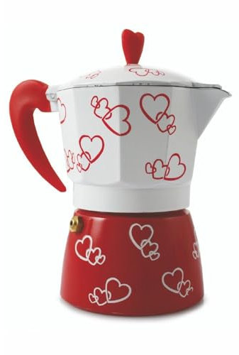 Briconess.com Caffettiera moka caffè in alluminio e silicone Cuore SìChef