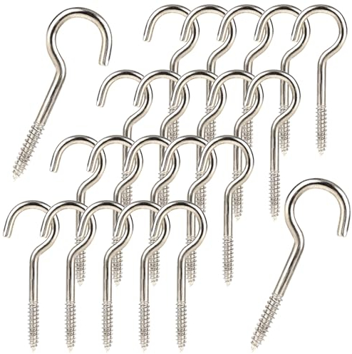 50 Stück Hakenschrauben Einschraubhaken Schraubhaken Edelstahl Deckenhaken Hakenschrauben Schwerlast Einschraubhaken Metall Ösenhaken Hakenschraube Becherhaken für Haus, Büro und Outdoor-Einsatz