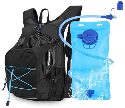 zeroto Mochila de hidratación con vejiga 2L, mochila de correr con bolsa hídrica mochila running ligera mujer hombre mochila ciclismo impermeable para correr bicicleta senderismo senderismo (negro)
