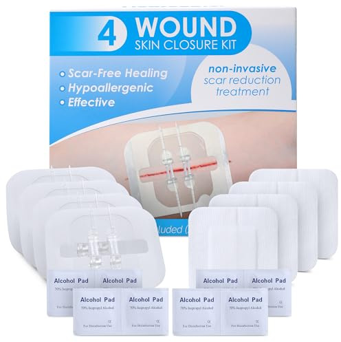 Houseables Butterfly Bandages, Wound Closure Kit, Zip Stitch, Wound Closure Strips, Zipper Bandage, Butterfly Stitches, Zip Tie Bandaid, Laceration Kit, Emergency Skin Zipper, Suture Strips, 4 Pack