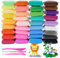 LXYYDS 36 Farben Modelliermasse Lufttrocknend, Lufttrocknend Magischer Knete für Kinder, Mit 3 Werkzeug, Modelliermasse Set, Polymer Clay, Für Jungen und Mädchen im Alter von 3-12 Jahren
