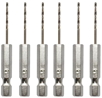 6-teiliges 1/4-Zoll-Sechskantschaftbohrer-Set, HSS mit Titanbeschichtung für erhöhte Haltbarkeit, ideal zum Bohren von Metall, Stahl, Holz und Kunststoff