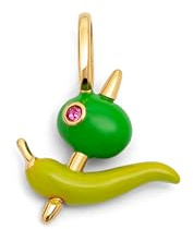 SINGULARU - Charm Gilda. Latón con Baño en Oro de 18 Kt y Circonita. Joyas Para Mujer.