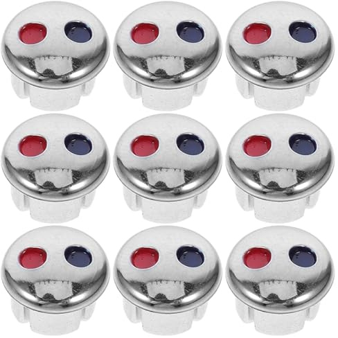 Faucet Index Buttons Argento Abs, 10 Pezzi per Maniglia Rubinetto | Indicatore Caldo Freddo Rubinetto, Indicatori di Temperatura, Clear