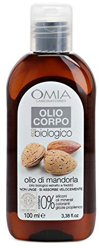 Omia Olio Corpo Eco Bio Con Olio di Mandorla, Olio Idratante da Agricoltura Biologica Certificata, Ottima per Pelli Secche e Stressate, che perdono Tonicità, Dermatologicamente Testato, 100 ml