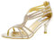 SheSole Ladies Heels Strappy Low Kitten Dress Prom Wedding Bride Sandals Gold Shoes UK Size 4