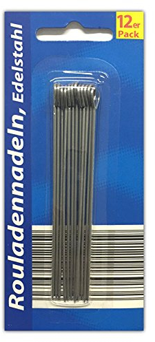 HAC24 12er Pack Rouladenspieße Edelstahl Rouladennadeln Rouladenhalter Fleischnadel