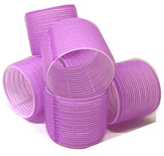 6 Pack Super Jumbo Self Grip Hair Rollers Pro Salon Hairdressing - Big Curlers Create Volume For Long Hair (Purple)