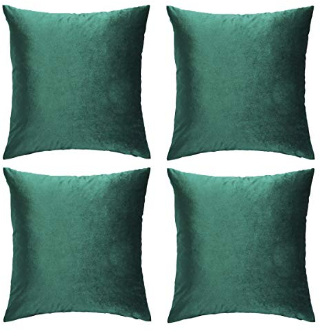 Kissenhülle Kissenbezug 45x45 cm Grün Samt Kissenbezüge 4er Pack Dekokissen für Sofa Wohnzimmer Schlafzimmer