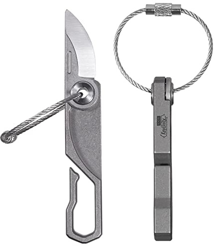 KeyUnity KK00 Titane Mini Couteau de Poche Petit pliant 0,98, Multitool Couteau Pliant de Poche, EDC gadget for camping, randonnée