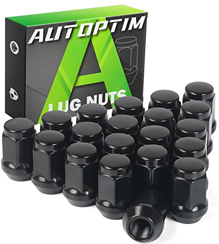 AUTOPTIM Dadi per ruota 1/2-20 – Ricambio per Jeep Wrangler JK 1987-2018, Liberty 2002-2012, Grand Cherokee 1993-2010, neri esagonali da 19 mm alti 3,5 cm, 1/2-20 estremità chiusa aftermarket dadi