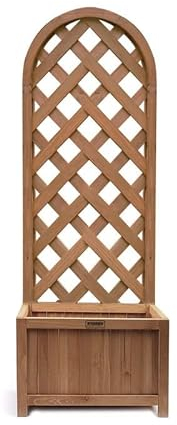 My Garden Wooden Planter Trellis - Plants Raised Bed with Trellis Outdoor Garden Flower and Plant Box with Trellis Climbing Support Solid Indoor Patio Backyard Terrace Decor