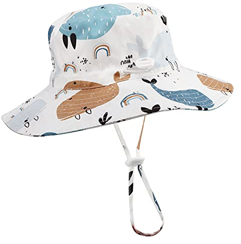 DRESHOW Unisexo Bebé Niña Niño Sombrero de Sol Verano Algodón Ajustable Pescador Gorra Protección de Sol Anti UV Para Exteriores/Natación/Playa/Piscina UPF 50+