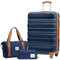 LONG VACATION Koffer handgepäck Trolley Gepäck, Reisekoffer Set Reise Hartschalen Trolley 4 Rollen TSA-Schloss Der Koffer Enthält 1 Reisetasche und 1 Kulturbeutel
