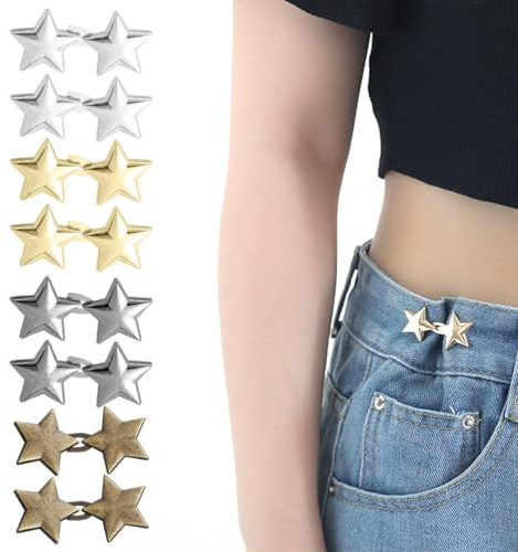 LuLiyLdJ Bouton Jean Ajustable Réglables, Pantalon à Clipser, 8 paires