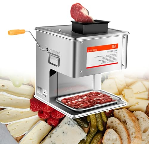 Skivmaskin I Rostfritt Stål, 850w Kött-Matskärmaskin, 2-I-1 Elektrisk/Handvevmaskin, Lämplig För Restauranger, Snabbmatsrestauranger, Kantiner, Matstånd, Bufféer,13mm