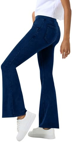 Onsoyours Jeans a Zampa d’Elefante Donna Jeggings Flare Leggins a Campana Slim Fit Jeggings Yoga Pantaloni a Vita Alta Elasticizzati Sexy Casual A Blu Scuro XXL