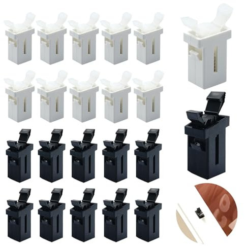 20 Piezas Cierres de Tapa de Cubo de Basura, Bloqueo de Cubo de Basura con Tapa de Toque Flexible para Cubos de Basura de Cocina, Estuches para Gafas - Compatible con Cubos de Basura de 3 a 50 Litros