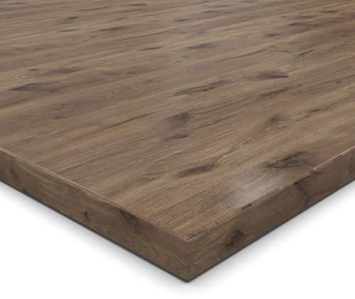 19mm Spanplatte Zuschnitt Eiche Castell melaminharzbeschichtet Länge bis 200cm Dekorplatten Zuschnitte mit Umleimer Auswahl: 60 x 60 cm (ABS Kante komplett)