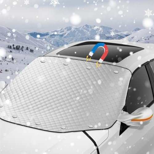 Frontscheibenabdeckung Winter, Windschutzscheibenabdeckung mit Magnet und Befestigungsschnur, Auto Abdeckung Winter, Faltbare Autoscheibenabdeckung für Gegen Schnee, EIS, Frost, Staub, Sonne