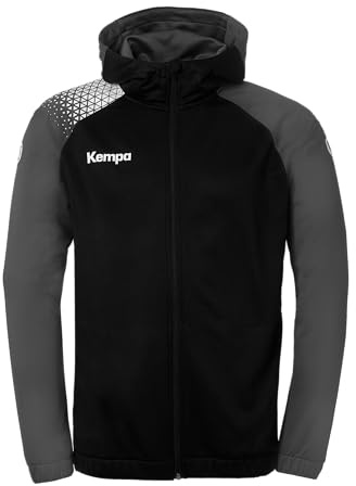 Kempa Herren Ambition 28 Kapuzenjacke Sport-Jacke, Schwarz/anthra, XL EU