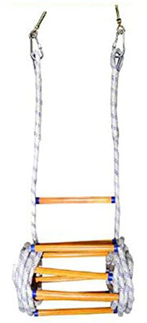 SBCGFY Escaleras de Escape de Incendios de 2 Pisos para Interiores y Exteriores, Escalera de Cuerda para Escapar de Ventanas y Balcones, de rápida instalación, Blancas(White， Yellow 3M/10Ft)