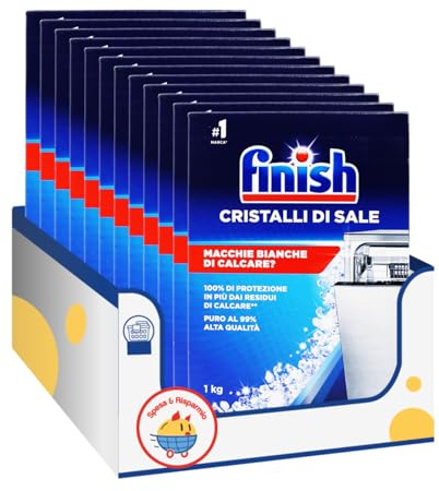 Sale rigenerante lavastoviglie granulare anticalcare – 1 kg kit con Spugna Brandizzata SPESA & RISPARMIO Inclusa – Variazioni 4/8/12 Pezzi (12)