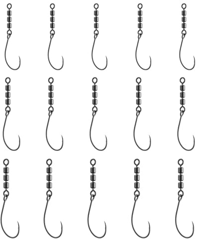 15 Pièces Hameçons Pivotants pour Pêche à la Truite 3 Tailles