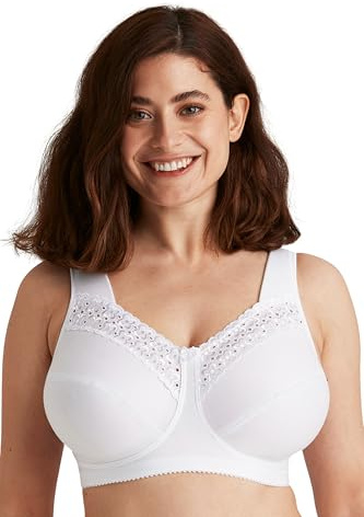 Miss Mary of Sweden Broderie Anglaise Komfortabel Bomulls-Bh utan Bygel 95G Vit