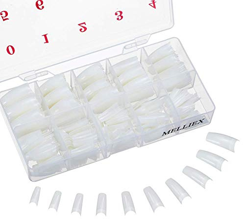 500 pezzi Unghie Finte Naturale Acrilico Artificiale Falsi Unghie con Scatola, Unghie Finte da Donna per Saloni di Manicure, 10 Misure